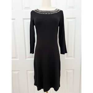 Tommy Bahama Womens Black Darcy Beaded 3/4 Sleeve Mini Dress Size XXS NWT‎